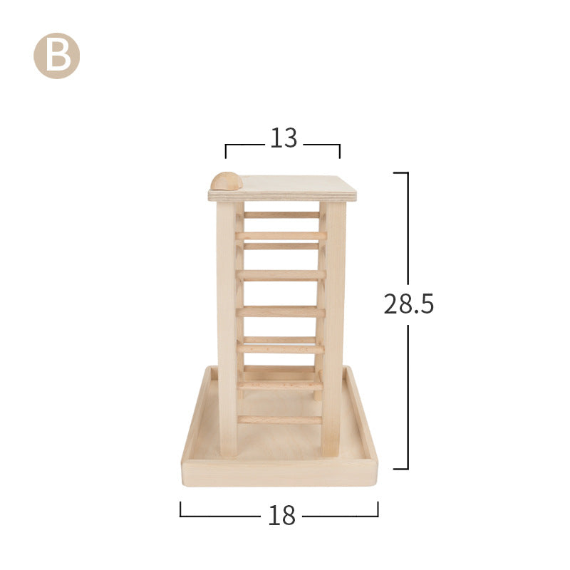 HKM-9294013 Multifunctional Wooden Straw Rack for Rabbits - Square Grass Frame, Large Size 36.5x24.5x16.5cm