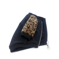 HKM-9295293 Leopard Print Dog Jacket for Stylish Pets - Polyester Two-Legged Clothing in Blue