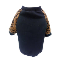 HKM-9295293 Leopard Print Dog Jacket for Stylish Pets - Polyester Two-Legged Clothing in Blue