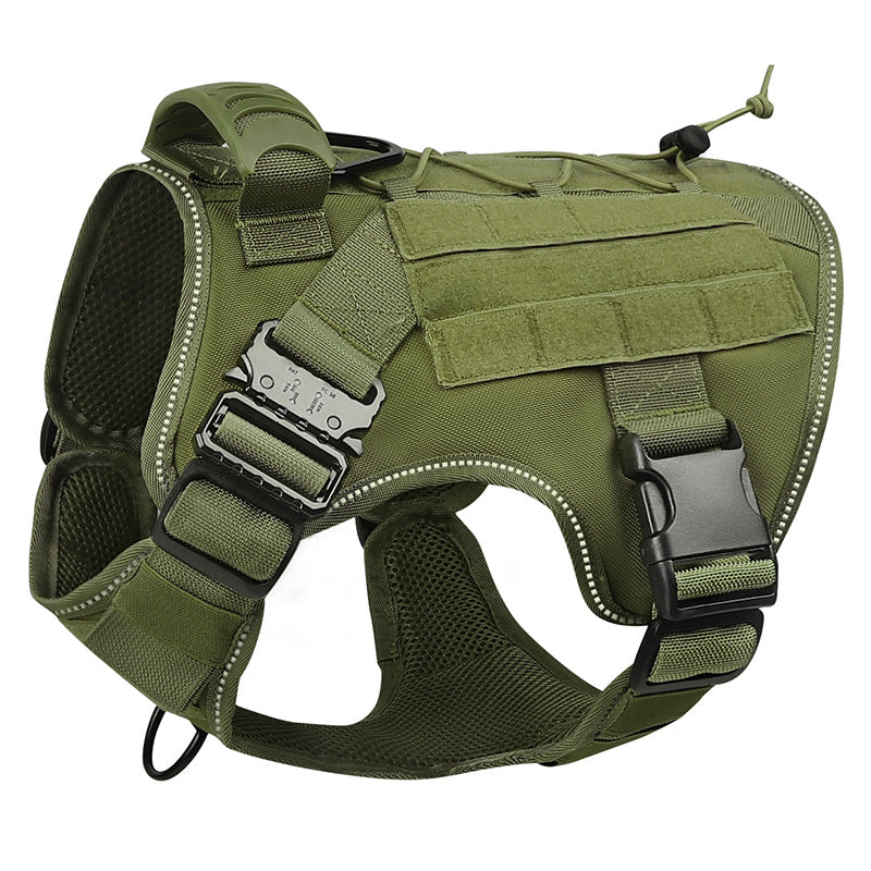 HKM-9295421 Adjustable Nylon Camouflage Dog Vest with Dual Hand Holding Rope