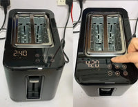 HKM-929555 Large White Toaster Oven with Touch Screen Timer for 2 Slices of Bread