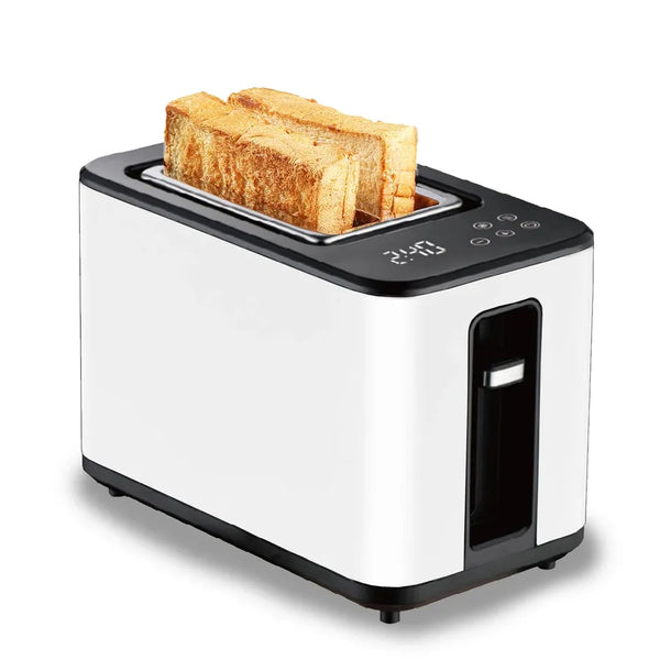 HKM-929555 Large White Toaster Oven with Touch Screen Timer for 2 Slices of Bread
