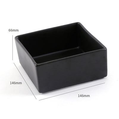 HKM-9295805 Square Ceramic Dog Food Bowl for Pets - Light Luxury Design