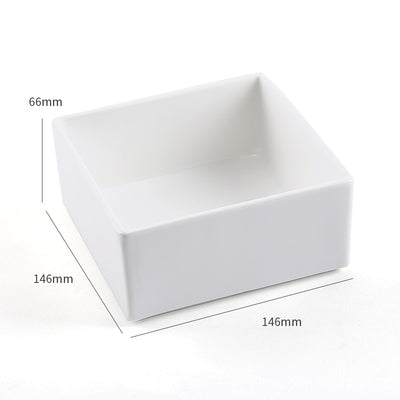 HKM-9295805 Square Ceramic Dog Food Bowl for Pets - Light Luxury Design