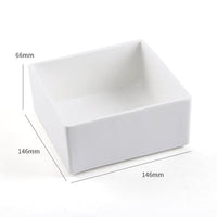 HKM-9295805 Square Ceramic Dog Food Bowl for Pets - Light Luxury Design