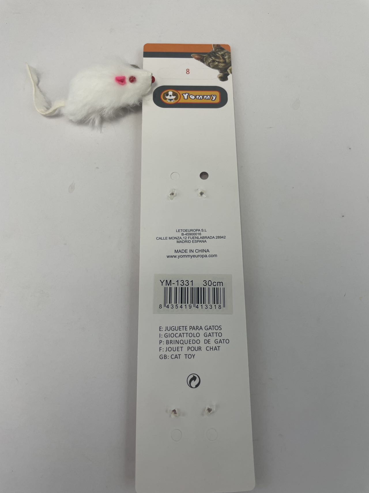 HKM-9296445 Rabbit Skin Cat Teaser Toy for Engaging Playtime