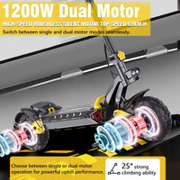 HKM-929683 Dual Motor Electric Scooter - 60-80 km Range, Hydraulic Braking, Waterproof, Foldable Design for Adults