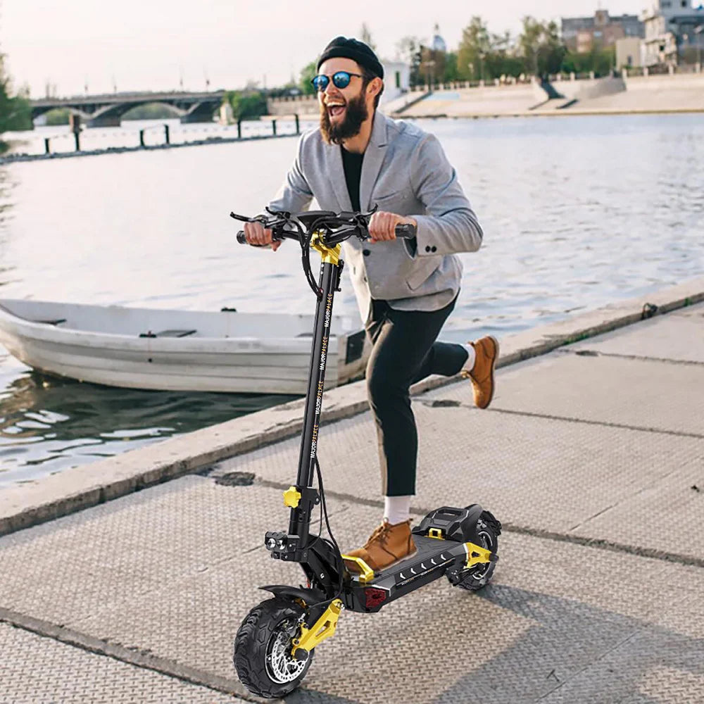 HKM-929683 Dual Motor Electric Scooter - 60-80 km Range, Hydraulic Braking, Waterproof, Foldable Design for Adults
