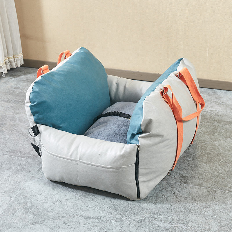 HKM-9297853 Waterproof Faux Leather Pet Handbag for Travel - Portable Dog Carrier with Safety Seat
