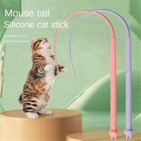 HKM-9298877 Interactive Cat Teaser with Silicone Mouse Tail - Engaging Pet Toy for Kittens and Cats