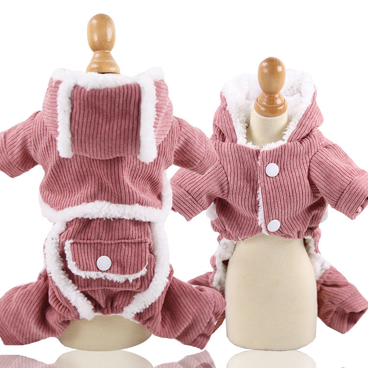 HKM-9300029 Cozy Cotton-Padded Four-Legged Winter Apparel for Dogs and Cats in Various Colorful Styles