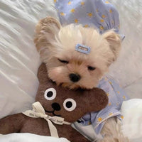 HKM-9300157 Korean Spring Blue Star-Patterned Cotton Pajama Suit for Pets