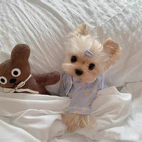 HKM-9300157 Korean Spring Blue Star-Patterned Cotton Pajama Suit for Pets