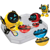 HKM-930067 3 in 1 Mini Robot Toy: Pull Back Spinning Top & Gyro Battle Toy for Ages 2-4