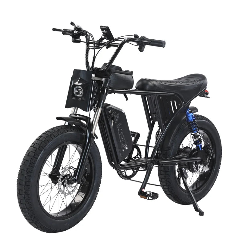 HKM-930131 Dual Suspension Fat Tire Electric Mountain Bike, 48V 750W, 7-Speed, 20" Wheels, 18.2Ah Lithium Battery, All-Terrain