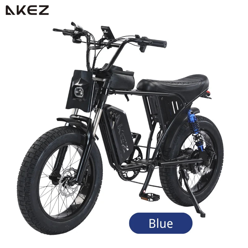 HKM-930131 Dual Suspension Fat Tire Electric Mountain Bike, 48V 750W, 7-Speed, 20" Wheels, 18.2Ah Lithium Battery, All-Terrain