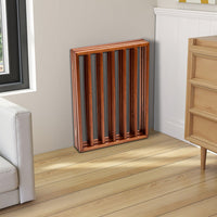 HKM-9302973 Brown Foldable 24-Inch Freestanding Wood Pet Fence for Indoor Use
