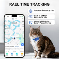 HKM-9304637 Real-Time Pet GPS Tracker with Geofence, Activity Monitoring, Waterproof Design, and Sound & Light Alerts