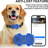 HKM-9304637 Real-Time Pet GPS Tracker with Geofence, Activity Monitoring, Waterproof Design, and Sound & Light Alerts