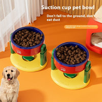 HKM-9305149 Adjustable Lifting Suction Cup Pet Bowl - Pink, Red & Blue Options