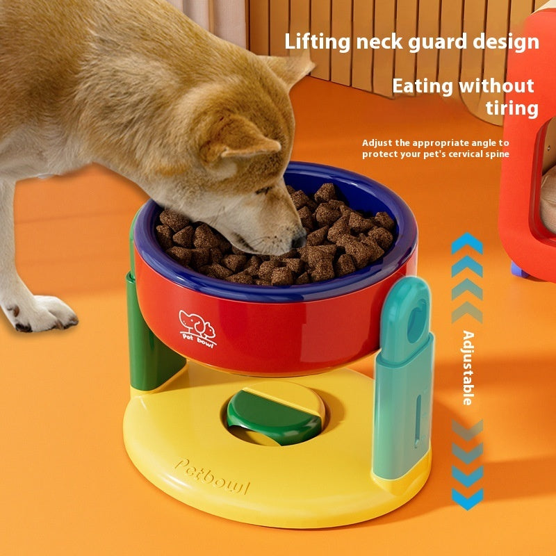 HKM-9305149 Adjustable Lifting Suction Cup Pet Bowl - Pink, Red & Blue Options
