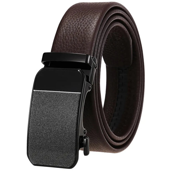 HKM-930515 Men's Custom Size Cowhide Leather Belt - Solid Design, Country of Origin: China