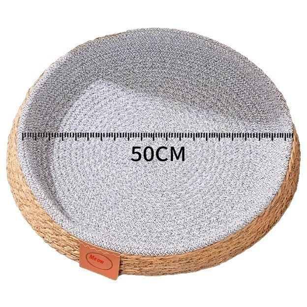 HKM-9305405 Comfortable Rattan Cat Nest Bed - Breathable & Cozy for Your Feline Friend