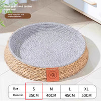 HKM-9305405 Comfortable Rattan Cat Nest Bed - Breathable & Cozy for Your Feline Friend