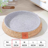 HKM-9305405 Comfortable Rattan Cat Nest Bed - Breathable & Cozy for Your Feline Friend