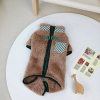HKM-9305533 Double-Sided Velveteen Dog Clothing in Apricot and Khaki - Sizes XS to XL