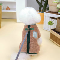 HKM-9305533 Double-Sided Velveteen Dog Clothing in Apricot and Khaki - Sizes XS to XL