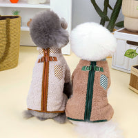 HKM-9305533 Double-Sided Velveteen Dog Clothing in Apricot and Khaki - Sizes XS to XL