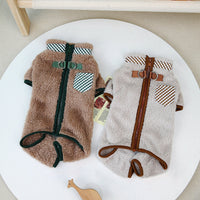 HKM-9305533 Double-Sided Velveteen Dog Clothing in Apricot and Khaki - Sizes XS to XL