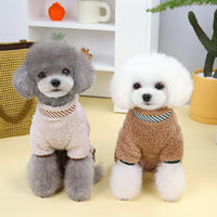 HKM-9305533 Double-Sided Velveteen Dog Clothing in Apricot and Khaki - Sizes XS to XL