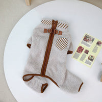 HKM-9305533 Double-Sided Velveteen Dog Clothing in Apricot and Khaki - Sizes XS to XL
