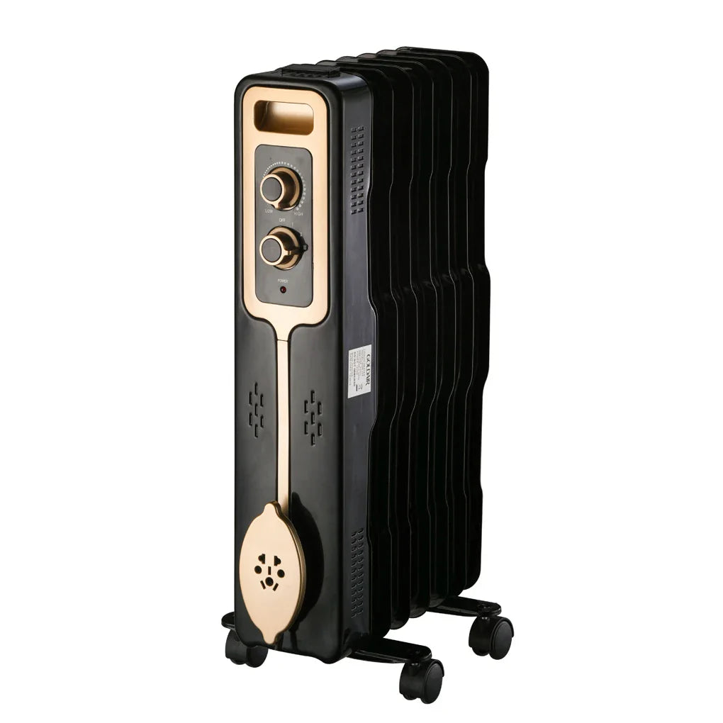 HKM-930579 Electric Oil Radiator Heater with Adjustable Thermostat and Safety Features for Home Use