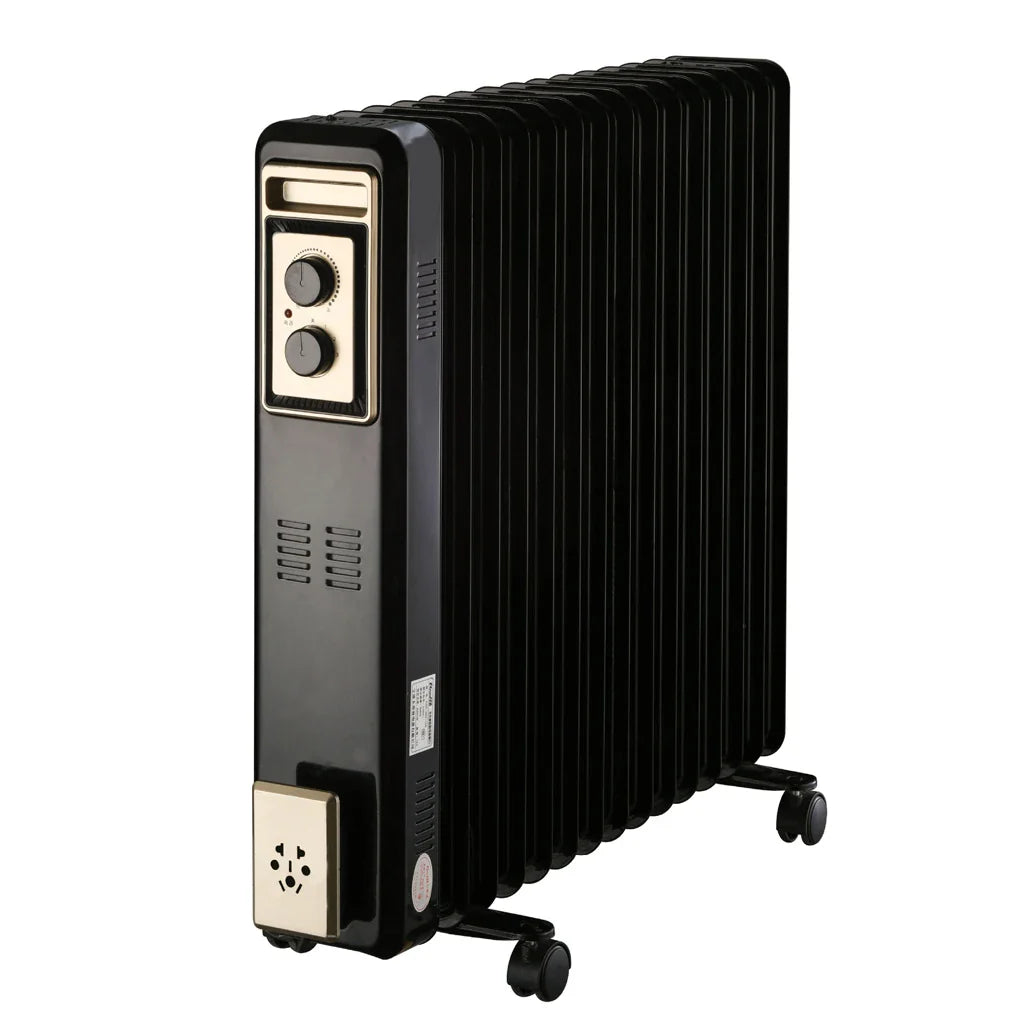 HKM-930579 Electric Oil Radiator Heater with Adjustable Thermostat and Safety Features for Home Use
