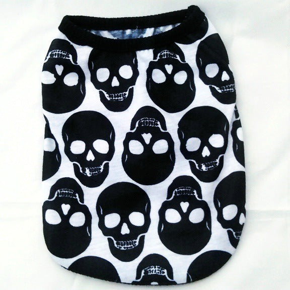 HKM-9306429 Colorful Skull and Ghost Head Pet Vests for Halloween, Multiple Styles and Sizes Available