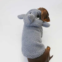 HKM-9306941 Fleece-Lined Gray Shark Hooded Sweater for Dogs and Cats - Warm and Trendy Pet Clothes