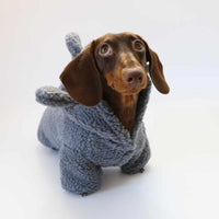 HKM-9306941 Fleece-Lined Gray Shark Hooded Sweater for Dogs and Cats - Warm and Trendy Pet Clothes