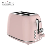 HKM-930707 Retro Stainless Steel 2-Slice Toaster with Auto Pop-Up Function for Home Use