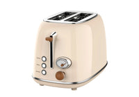 HKM-930707 Retro Stainless Steel 2-Slice Toaster with Auto Pop-Up Function for Home Use