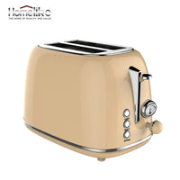 HKM-930707 Retro Stainless Steel 2-Slice Toaster with Auto Pop-Up Function for Home Use