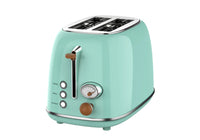 HKM-930707 Retro Stainless Steel 2-Slice Toaster with Auto Pop-Up Function for Home Use
