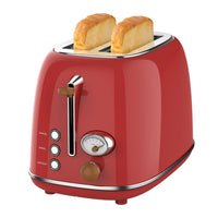 HKM-930707 Retro Stainless Steel 2-Slice Toaster with Auto Pop-Up Function for Home Use