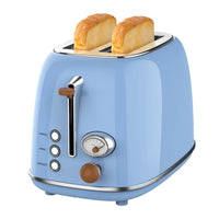 HKM-930707 Retro Stainless Steel 2-Slice Toaster with Auto Pop-Up Function for Home Use