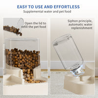 HKM-9307197 Automatic Transparent Pet Food and Water Dispenser for Easy Travel and Hassle-Free Feeding