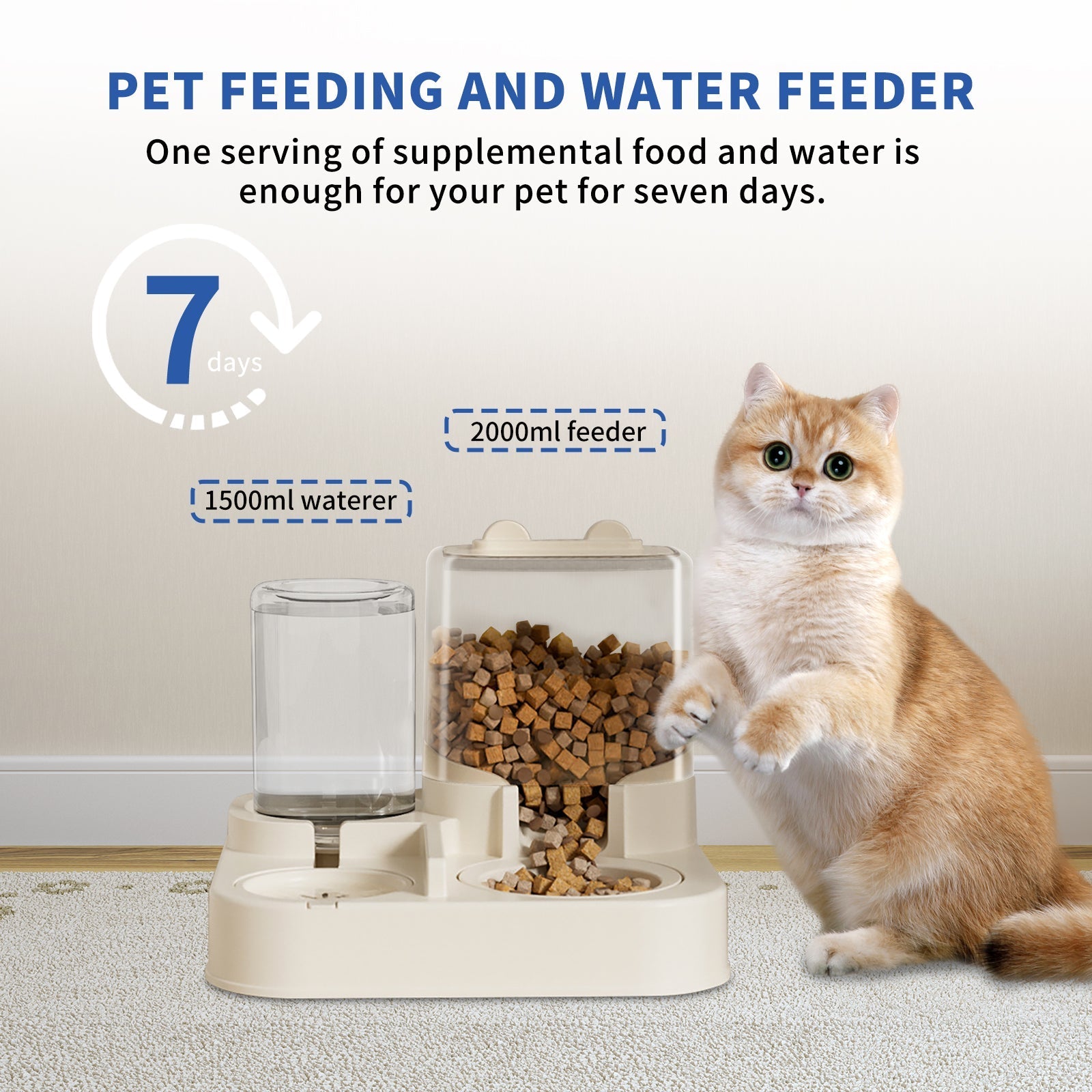 HKM-9307197 Automatic Transparent Pet Food and Water Dispenser for Easy Travel and Hassle-Free Feeding