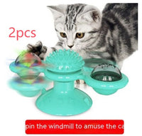 HKM-9307325 Rotating Windmill Cat Teaser Toy with Lights - Colorful Interactive Pet Plaything