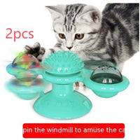 HKM-9307325 Rotating Windmill Cat Teaser Toy with Lights - Colorful Interactive Pet Plaything